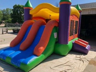 Inflateable Bounce House,  Slide Combination,  Mulitcolored,  Commercial Grade