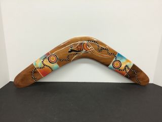 Authentic Australian Boomiri Aboriginal Art Wooden Boomerang Handmade
