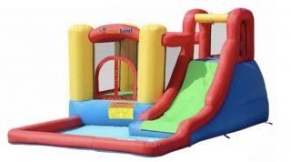 Kids Inflatable Bounce House Water Slide Pool Climbing Wall Castle With Blower