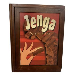 Jenga Vintage Style Game Parker Brothers Wood Box Bookshelf Collectible