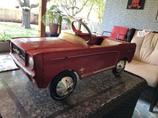 Mustang Pedal Car Amf Junior Kids Toy 1964 - 67 Ford Metal Steering Wheel