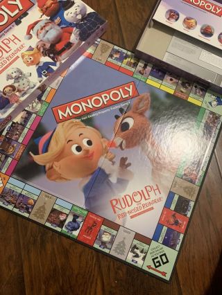 100 Complete Monopoly RUDOLPH the Red Nosed Reindeer Board Game Collectors 3