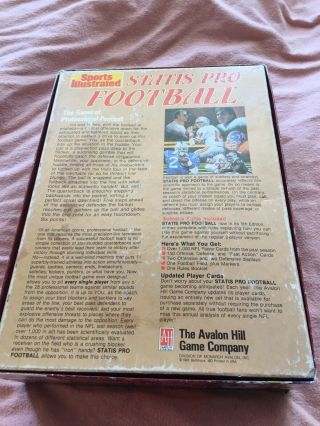 Avalon Hill Statis Pro Football 1989 Season Complete 3