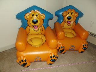 Inflatable Blow Up 24 X 27 X 31 Inch Bear In The Big Blue House Chair.