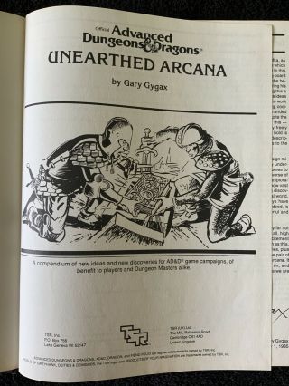 AD&D Advanced Dungeons & Dragons Unearthed Arcana 2017 TSR 3
