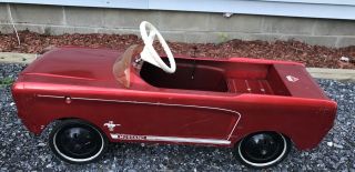 Vintage Candy Apple Red 1964 - 67 Amf Ford Mustang Junior Pedal Car Wow