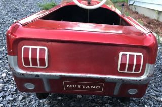 Vintage Candy Apple Red 1964 - 67 AMF Ford Mustang Junior Pedal Car Wow 3
