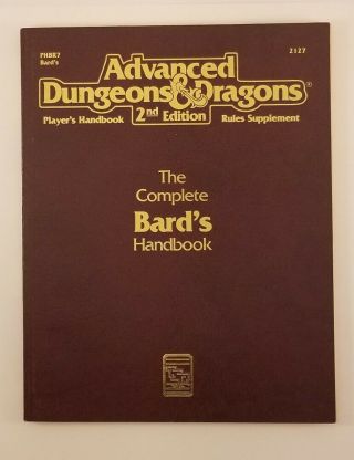 Ad&d 2nd Ed The Complete Bard 