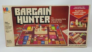 Vintage 1980s Retro 1981 Bargain Hunter Board Game Milton Bradley 100 Complete