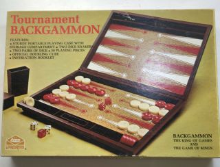 Lowe Tournament Backgammon Set E4314 In Case 1976 Vintage - Complete.  Good