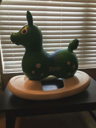 Gymnic Rody Horse Toddler Ride On Vinyl Toy,  Green With Removable Base