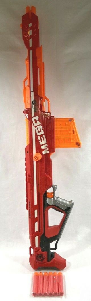 Nerf N - Strike Elite Centurion Blaster Toy Mega Dart Gun 100ft Range,  6 Darts
