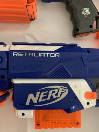 2 Nerf Gun NStrike Elite Rampage And Retaliator With 7 Magazines 2