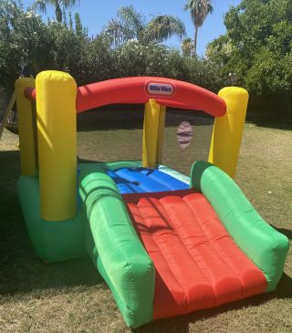 Little Tikes Inflatable Bounce House Slide Dunk & Toss W/blower Once
