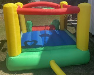 Little Tikes Inflatable Bounce House Slide Dunk & Toss w/Blower ONCE 2