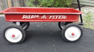 Vintage Radio Flyer Model 18 Steel Red Wagon Full Size 36 " X 17 "