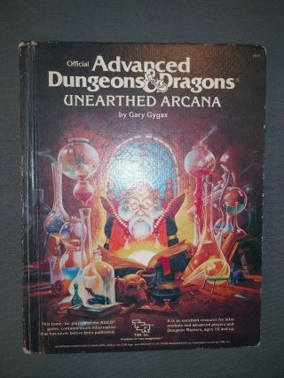 Ad&d Unearthed Arcana 2017 Dungeons And Dragons 1st Edition 1985 Very Good