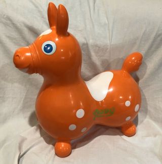 Vintage 19804 Rody Orange Bouncing Donkey Horse Pony Toy By Ledraplastic 9