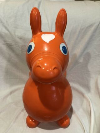 Vintage 19804 RODY Orange Bouncing Donkey Horse Pony Toy by Ledraplastic 9 2