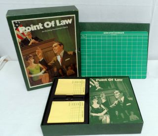 Vintage 3m Point Of Law Courtroom Legal Lawyer Bookcase Board Game 1972