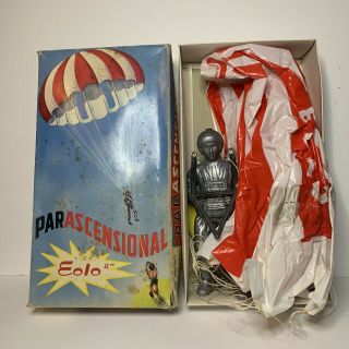 Vintage Parachute Eolo Parascensional 1960s Italy Rare Toy Parts Repair Display