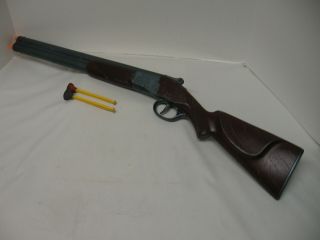 Vintage Marx Over Under Double Barrel Shotgun Toy Dart Gun 27 1/2 " Long