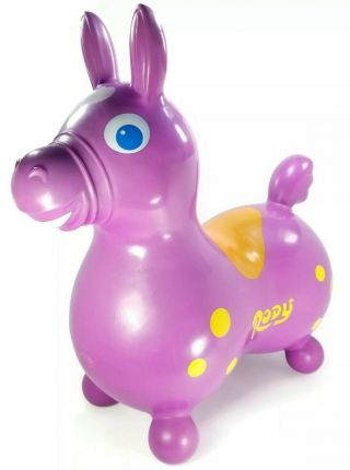 Vtg 1984 Ledraplastic Rody Bounce Horse Pony Inflatable Bouncer Purple Italy