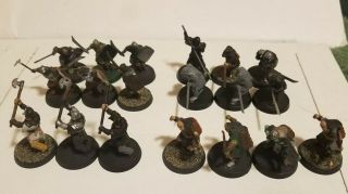 19 Mordor Orc Warriors - Lord Of The Rings Games Workshop (mesbg) - Some Painted