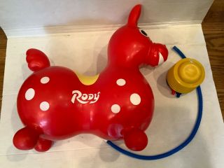 Child ' s Rody Horse Red Yellow White Vinyl Riding Toy,  Great Gift,  Hours of Fun 2