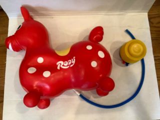 Child ' s Rody Horse Red Yellow White Vinyl Riding Toy,  Great Gift,  Hours of Fun 3