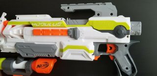 Nerf Modulus ECS - 10 w/ shoulder stock,  scope,  grip,  and 2 18 - dart clips 2