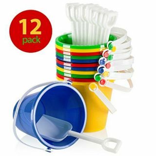 Top Race 5 " Inch Beach Pails Sand Buckets And Sand Shovels Set For Kids | Bea.