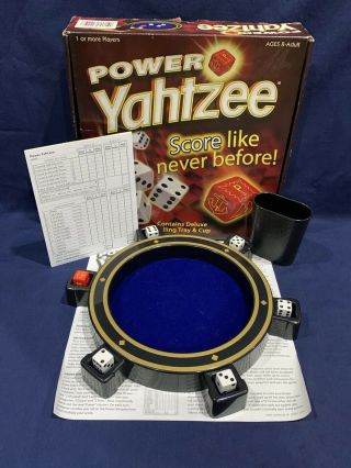 Power Yahtzee Game Complete Limited Edition Deluxe Rolling Tray