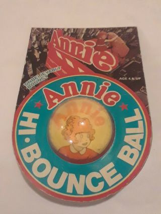 Vintage 1981 Little Orphan Annie Imperial Toy Corp Hi Bounce Ball In Package