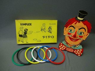 Simplex Pipo Wooden Clown Ring Toss Made In Holland Vintage No 245 Game