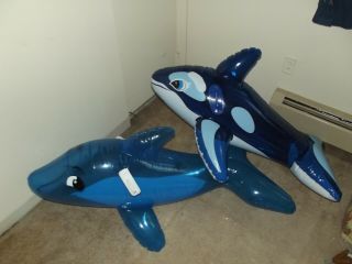 Inflatable Blow Up 54 Inch Whale From Bestway And 48 Inch Whale.