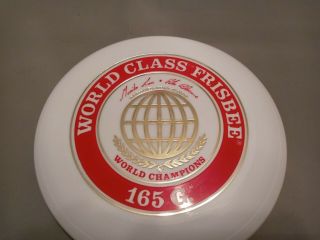 Vintage 1975 Wham - O Frisbee World Class 165 G Monika Lou Peter Bloeme Champions