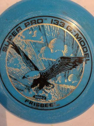 PRO 133 G MODEL EAGLE VINTAGE 1980 WHAM - O FRISBEE FLYING DISC RARE BLUE 2