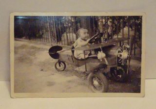 Vintage 1940s " Pedal Airplane / Pedal Car " Postcard Very Hard To Find Rare