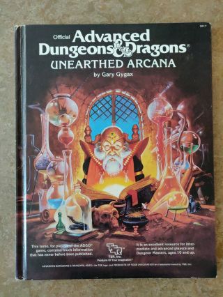 Advanced Dungeons And Dragons - Unearthed Arcana 2017 6th Printing,  April 1988