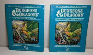 D&d Players Companion Book 1,  Dungeon Masters Companion Book 2 Set Dragons Tsr
