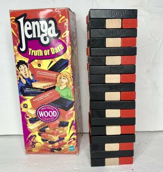 2000’s Jenga “truth Or Dare” Hasbro Fun Party Night Board Game Ages 12,