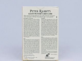 Peter Rabbit ' s Giant Picture Card Game.  Vintage Tales of Beatrix Potter.  1988. 3