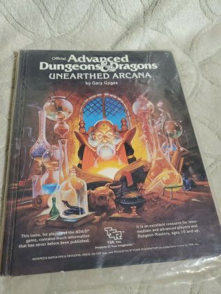 Advanced Dungeons And Dragons - Unearthed Arcana 2017 1988 Gygax Tsr Vintage