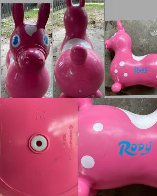 1984 Ledra Plastic Rody Pink Pony Horse Rubber Bouncing Made In Italy
