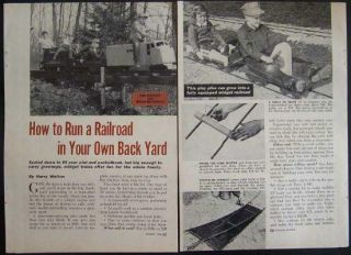 Doepke Yardbird Ride - On Railroad Train 1956 Pictorial Info & Track Plans