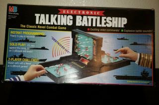 Vintage Talking Electronic Battleship Board Game Milton Bradley 1989