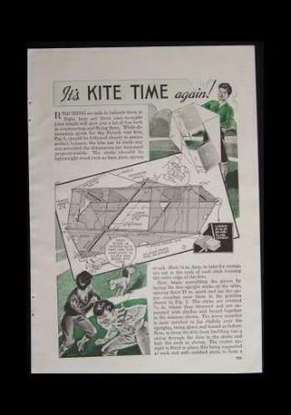 1939 Kite Howto Build Plans French War - Box - Parachute Dropping