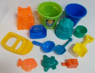 13 Piece Sand & Water Toys Bucket Play Set - Beach,  Sand Box,  Build Sand Castle
