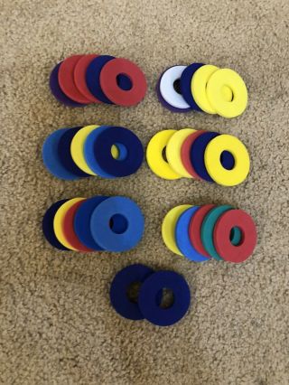 32 Soft Foam 1 1/2 " Discs Refill Shooter Gun Disks Round Discs With Holes Nerf